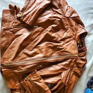 Brown leather jacket